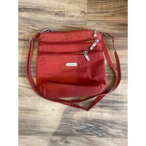 Baggallini Deep Red/Orange Everyday Crossbody multi pocket travel bag purse